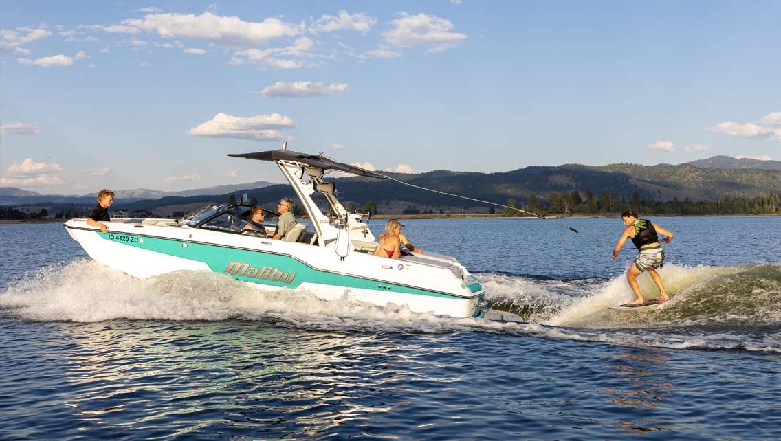 Ski boat lake